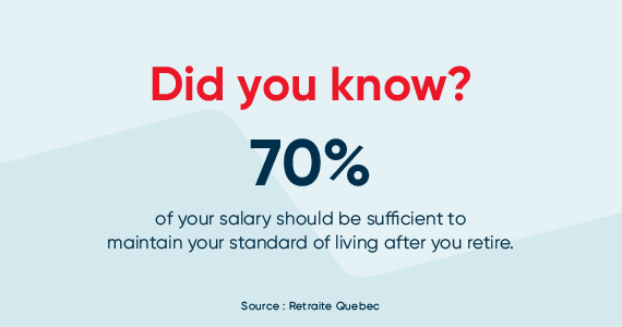 Infographic: Did you know? 70% of your salary should be sufficient to maintain your standard of living after you retire.